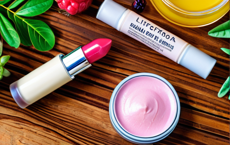 **

A variety of colorful vegan cosmetic products (lipsticks, moisturizers, eyeshadows) displayed on a sustainable wooden surface, alongside plant-based ingredients like shea butter, jojoba oil, and berries. Focus on the natural and vibrant colors.

**